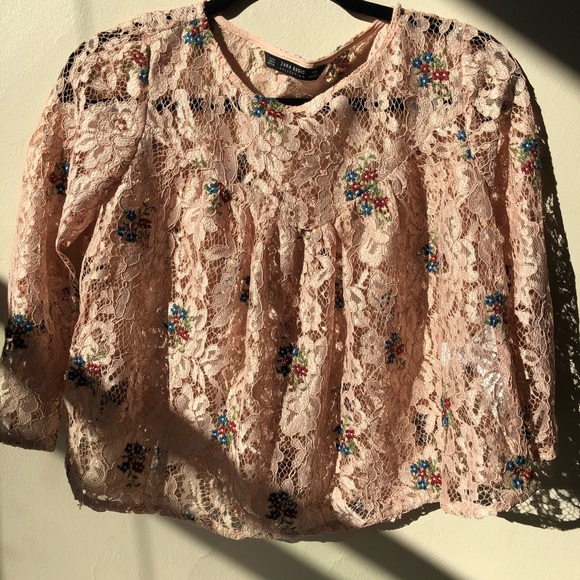 Zara Tops - Zara Embroidered Blouse
